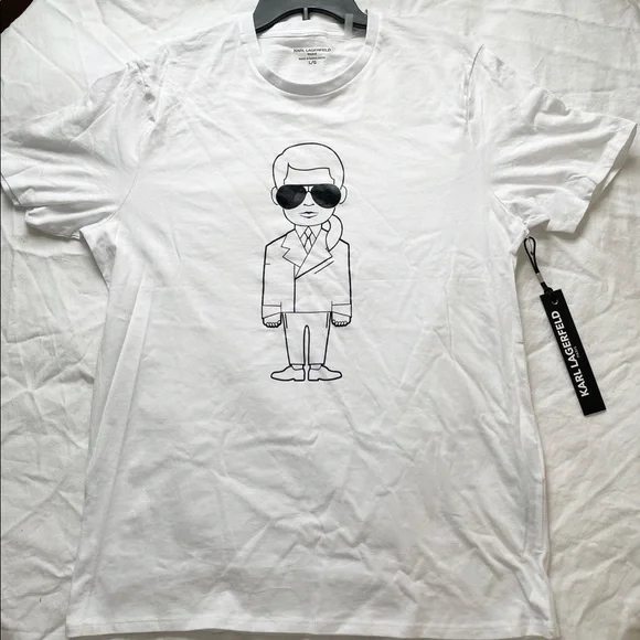 Karl Lagerfeld Men's White Graphic T-shirt NWT - Picture 1 of 5